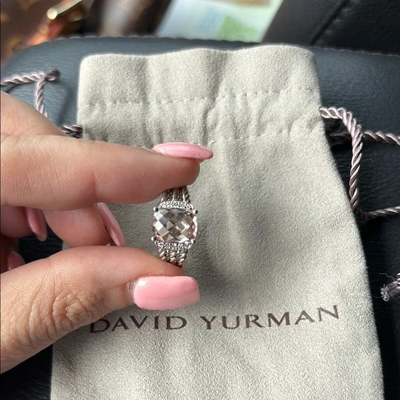 David Yurman Petite Morganite Wheaton Ring - Picture 2 of 6